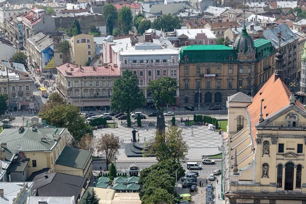 Lviv Ukrajna 2018 Augusztus Tereptárgyak Központ Lviv Ukrajna Nyugati Részén — Stock Fotó