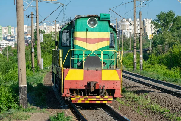 Diesel Loco Pista Raiway Verano — Foto de Stock