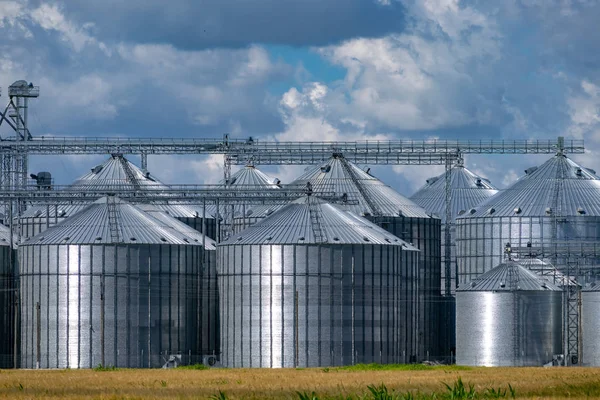 Silos de elevador de grãos — Fotografia de Stock