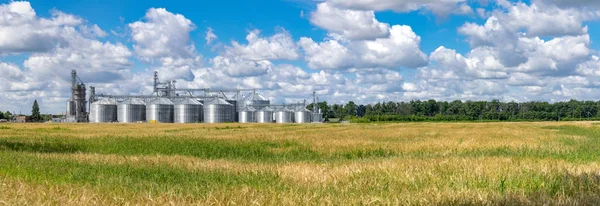 Field and elevator panorama — Stock Photo, Image