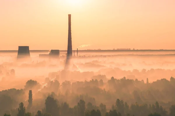 Power plant on sunrise — Stock Photo, Image