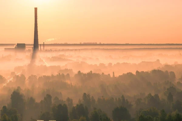 Power plant on sunrise — Stock Photo, Image