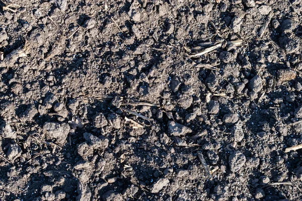 Почва Поле Минеральными Удобрениями — стоковое фото