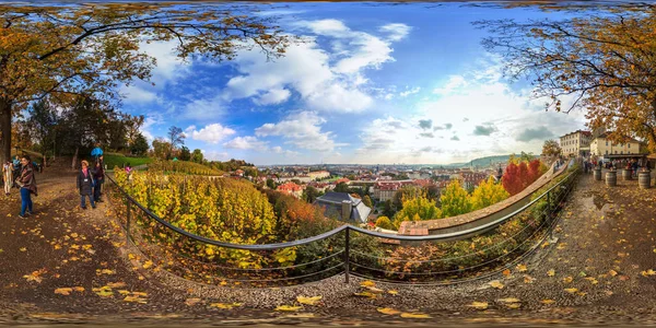 Czech Praga Junho 2018 Vista Cidade Praga Panorama Esférico Com — Fotografia de Stock