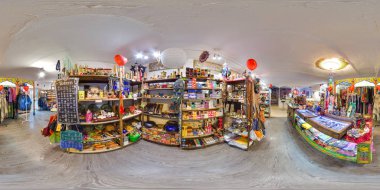 İç Giyim ve yoga ile Eko deposunun öğeleri. Güzel arka plan. 3B küresel panorama 360 derecelik görüş açısı ile. Vr sanal gerçeklik için hazır. Tam equirectangular projeksiyon.