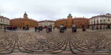 Varşova, Polonya - 2018 3d küresel panorama 360 derecelik açı Old Town ile ilgilenen ile. Stare miasto. Vr sanal gerçeklik için hazır. Tam equirectangular projeksiyon.