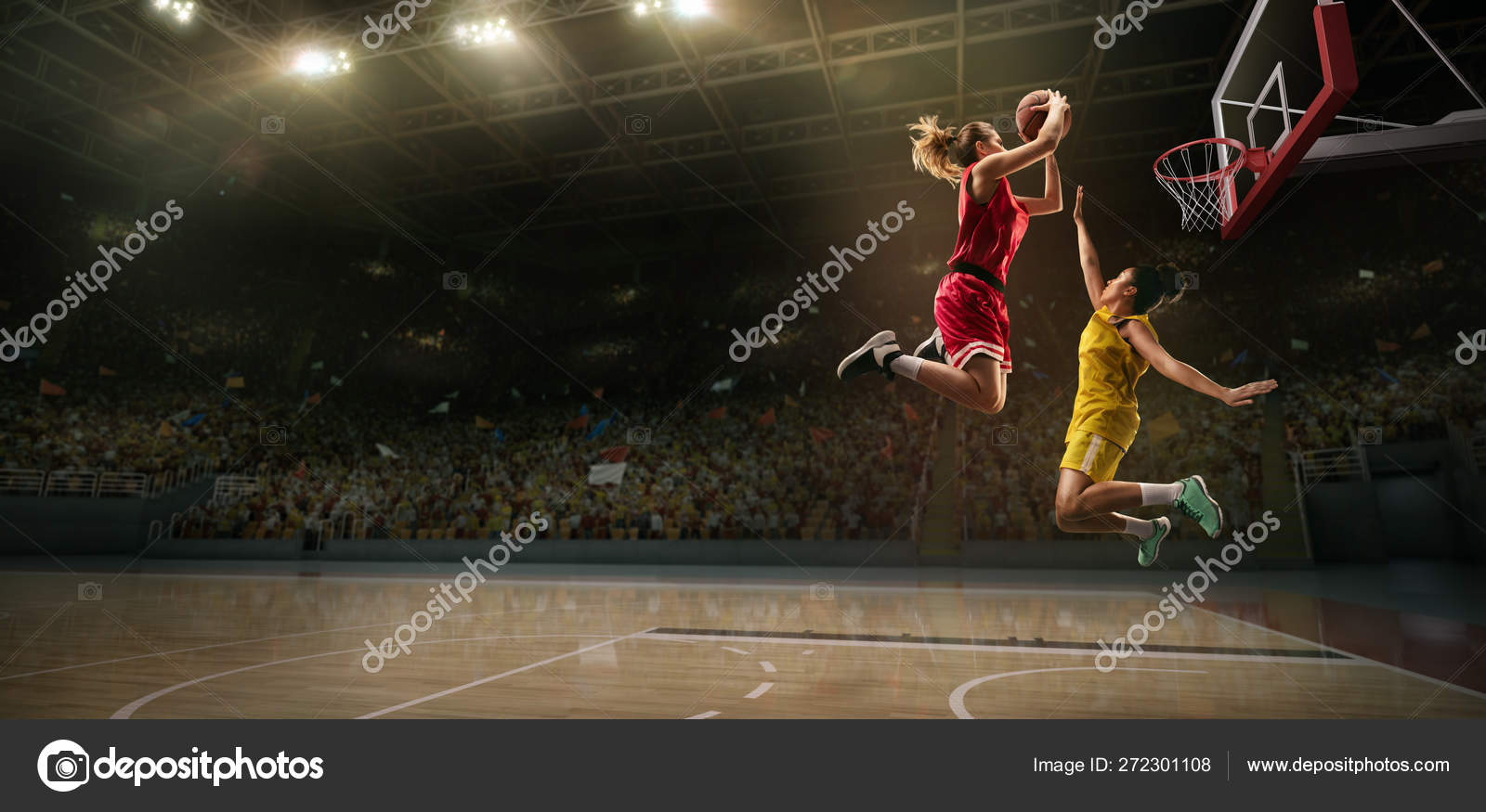female basketball dunk