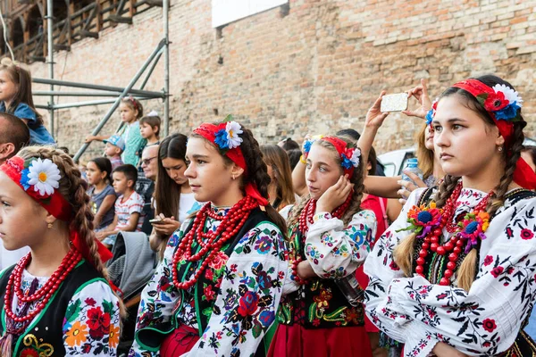 Opening Van Het Festival Polissya Zomer Met Folklore Lutsk Oekraïne — Stockfoto