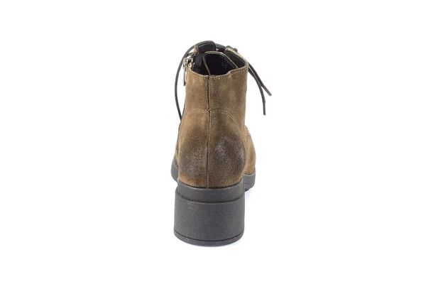 Haki Brown Shoe Isolerad Vit Bakgrund — Stockfoto