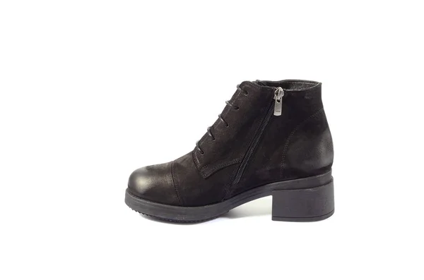Zapato Otoño Negro Aislado Sobre Fondo Blanco —  Fotos de Stock