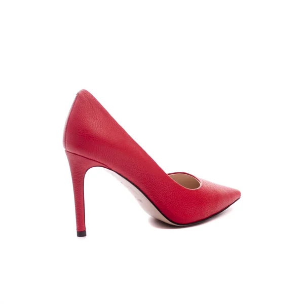 Zapatos Mujer Rojos Aislados Sobre Fondo Blanco — Foto de Stock