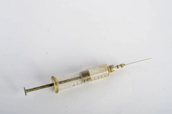 Retro devices injections , syringes , needles, sterelizator — Stock Photo, Image