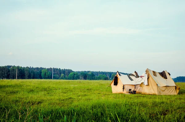 Krajobraz namiot camp — Zdjęcie stockowe