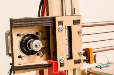 Modern 3D yazıcı yazıcı figür yakın çekim makrosu