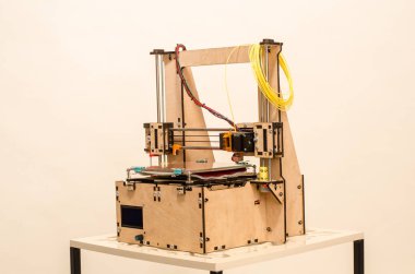 Modern 3D yazıcı yazıcı figür yakın çekim makrosu