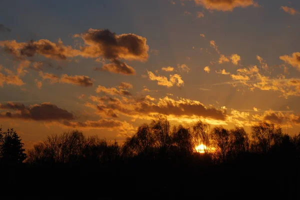 Abstraktní příroda pozadí. náladová růžové, fialové a modré slunce oblohou — Stock fotografie