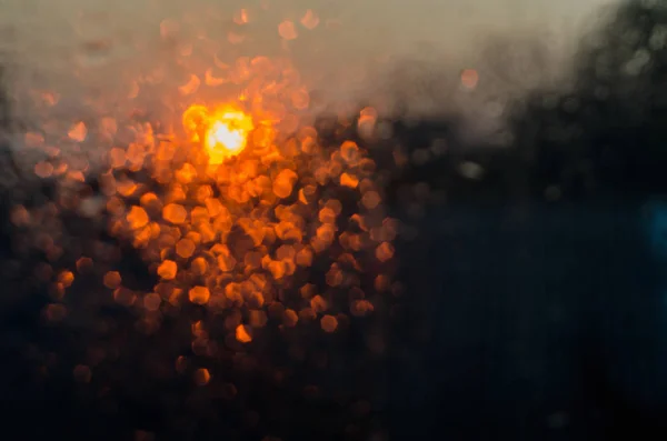 Water drops on a window glass after the rain. — Stock Photo, Image