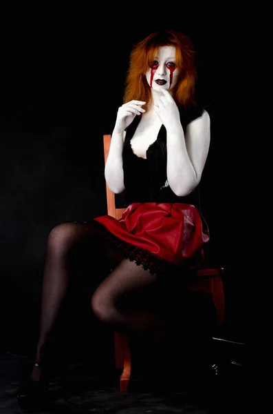 Beautiful Young woman as sexy vampire halloween portrait Stock Image