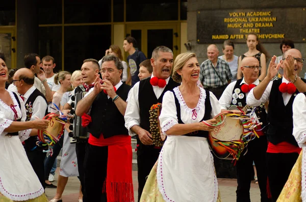 "Folklor Lutsk Ukrayna ile Polissya Yazı" festivalinin kapanışı 25.08.2018 — Stok fotoğraf