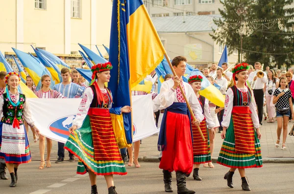 "Folklor Lutsk Ukrayna ile Polissya Yazı" festivalinin kapanışı 25.08.2018 — Stok fotoğraf