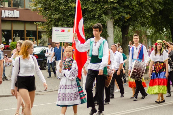 "Folklor Lutsk Ukrayna ile Polissya Yazı" festivalinin kapanışı 25.08.2018 — Stok fotoğraf