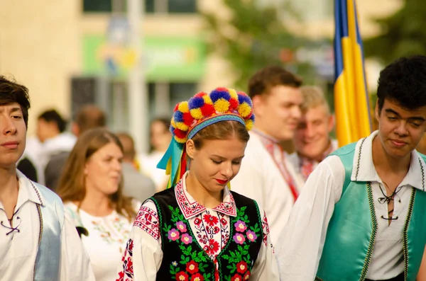 Закриття фестивалю "Поліський літо з фольклорним Луцьком Україна" 25.08.2018 — стокове фото