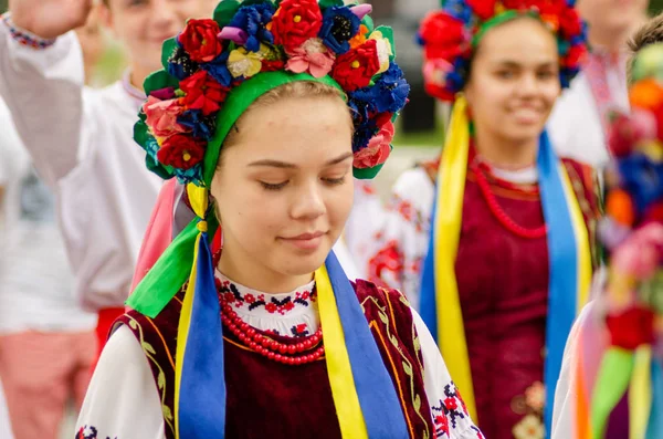 Закриття фестивалю "Поліський літо з фольклорним Луцьком Україна" 25.08.2018 — стокове фото