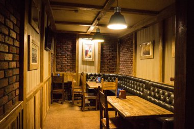 Avrupa tarzında yeni ve temiz lüks restoran Lutsk, Ukrayna 02.03.2017