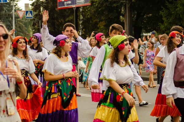 Avslutning av festivalen "Polissya Summer with Folklore Lutsk Ukraine" 25.08.2018 – stockfoto