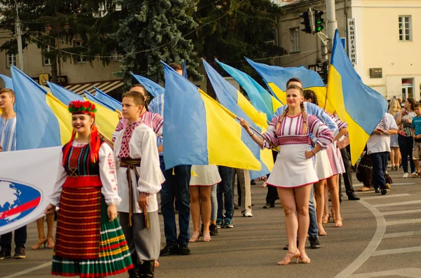 Lezárása a fesztivál "Polissya nyár folklór Lutsk Ukrajna" 25.08.2018 — Stock Fotó