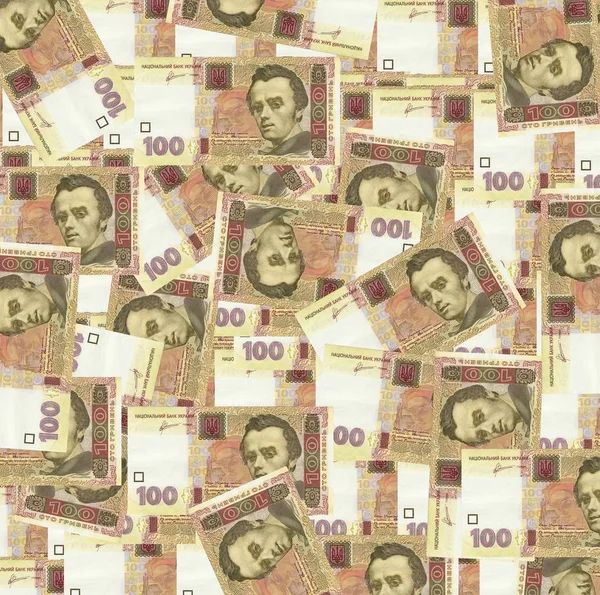 两百年乌克兰格里夫纳汇率钞票的黑色钱包. — 图库照片