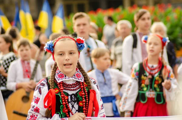 Afsluiting van het festival "Polissya zomer met folklore Lutsk Ukraine" 25.08.2018 — Stockfoto