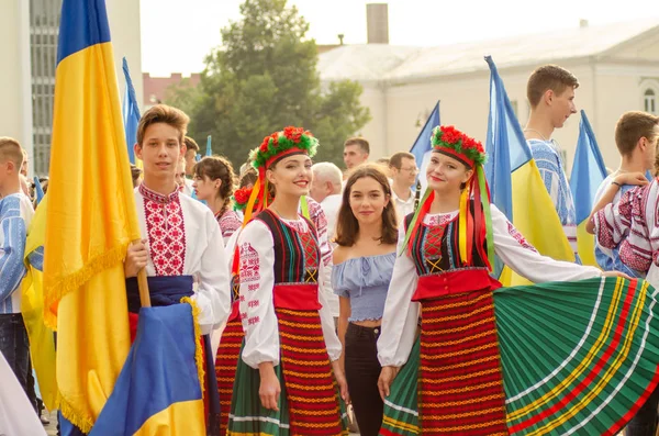 Закриття фестивалю "Поліський літо з фольклорним Луцьком Україна" 25.08.2018 — стокове фото