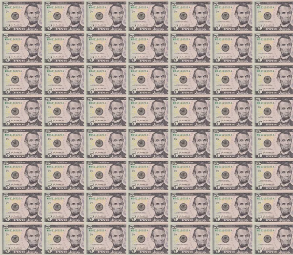 Деньги фон, изображение высокого разрешения. Пять долларов. — стоковое фото