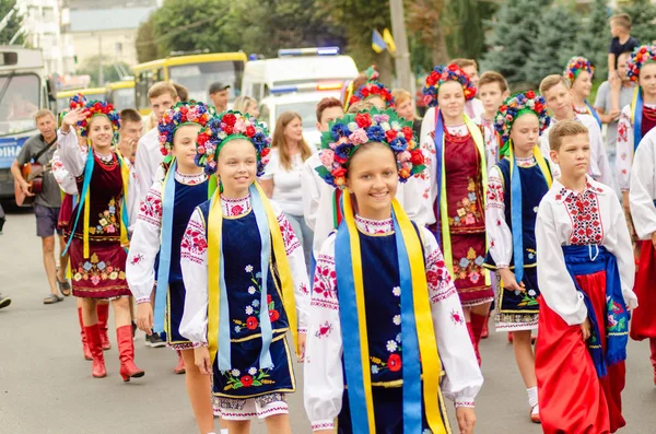 "Folklor Lutsk Ukrayna ile Polissya Yazı" festivalinin kapanışı 25.08.2018 — Stok fotoğraf