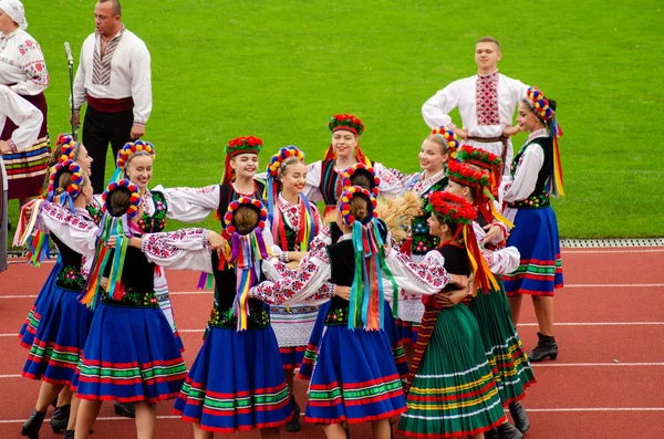 Encerramento do festival "Polissya Summer with Folklore Lutsk Ucrânia" 25.08.2018 — Fotografia de Stock