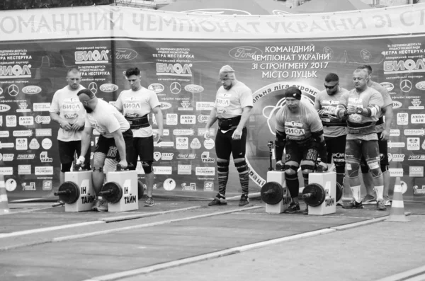 Racing rangmenmen powerlifters Lutsk Volyn Region Ucraina, 25.08.17 . — Foto Stock