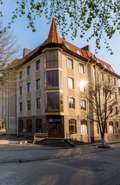 Yeni modern alçak apartman kompleksi. Moscow, Rusya Federasyonu