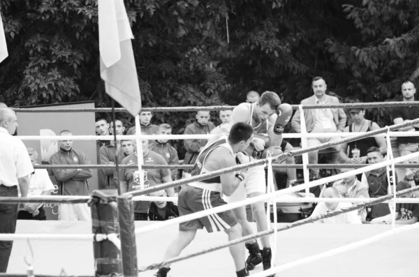 Competições de boxe ao ar livre. Região de Lutsk Volyn Ucrânia, 25.08.17 . — Fotografia de Stock