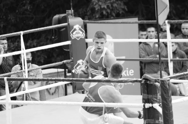 Competições de boxe ao ar livre. Região de Lutsk Volyn Ucrânia, 25.08.17 . — Fotografia de Stock