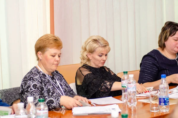우크라이나에서 유럽 인권 표준의 구현의 향상에 회의. 루츠크 우크라이나 10.19.2018 — 스톡 사진