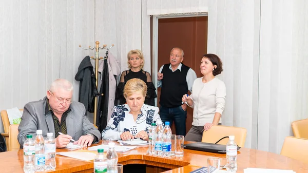 Conferentie over de verbetering van de tenuitvoerlegging van de Europese mensenrechtennormen in Oekraïne. Loetsk Oekraïne 10.19.2018 — Stockfoto