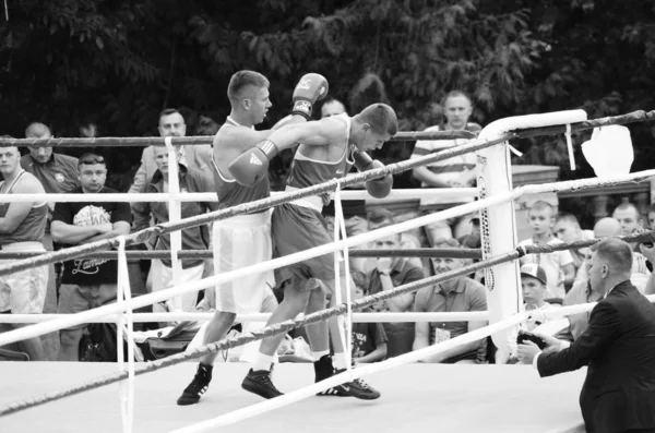 Boxing competitions in the open air. Lutsk Volyn Region Ukraine, 25.08.17. — Stock Photo, Image