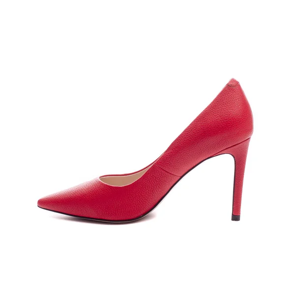 Červené ženské boty izolované na bílém pozadí. — Stock fotografie