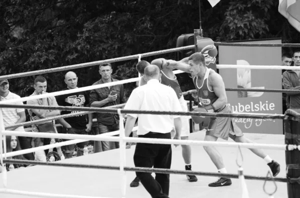 Boxerské soutěže na otevřeném vzduchu. Lutsk Volyn region Ukrajina, 25.08.17. — Stock fotografie