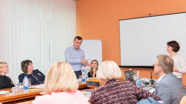 Conferência sobre o reforço da aplicação das normas europeias em matéria de direitos humanos na Ucrânia. Lutsk Ucrânia 10.19.2018 — Fotografia de Stock