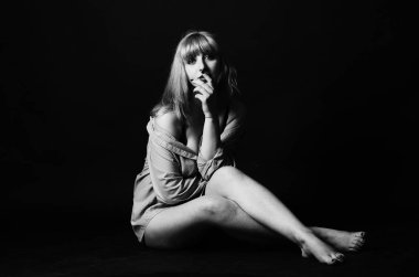 seksi güzel genç woman.passion kız erkek gömlek