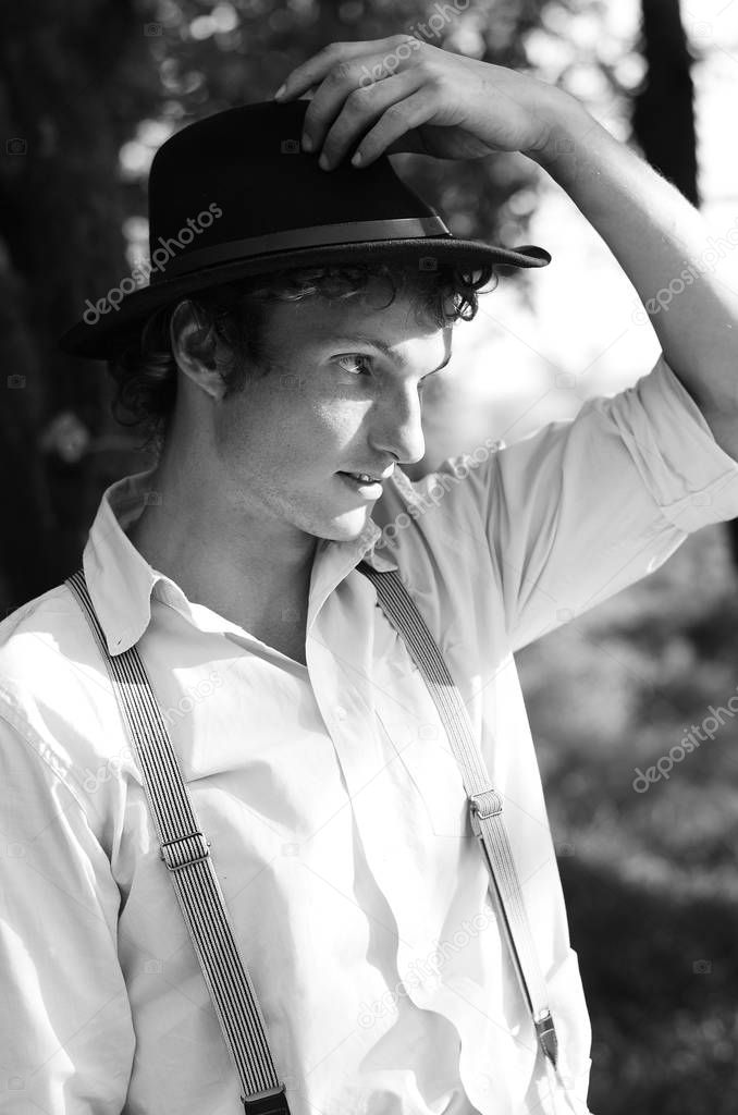Stylish young man with hat