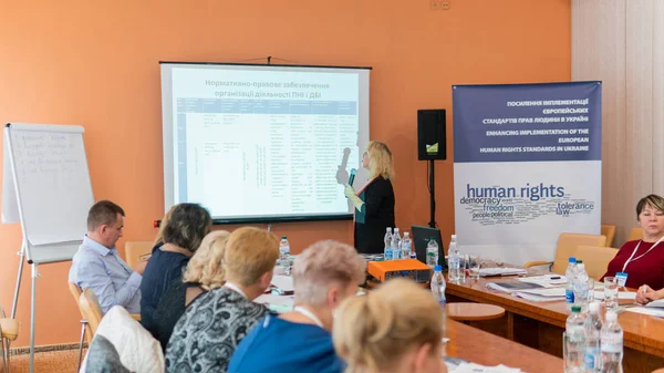 Conferencia sobre la mejora de la aplicación de las normas europeas de derechos humanos en Ucrania. Lutsk Ucrania 10.19.2018 — Foto de Stock