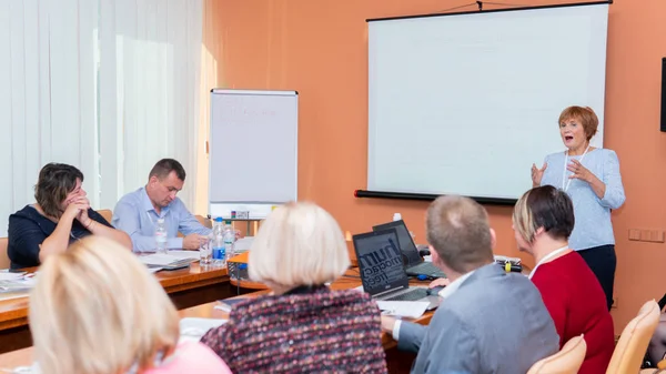 Conferência sobre o reforço da aplicação das normas europeias em matéria de direitos humanos na Ucrânia. Lutsk Ucrânia 10.19.2018 — Fotografia de Stock